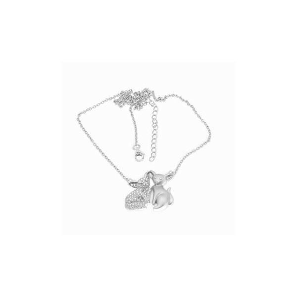 Collier Renard en Argent et 90 Cristaux Swarovski Cubic Zirconia Blancs