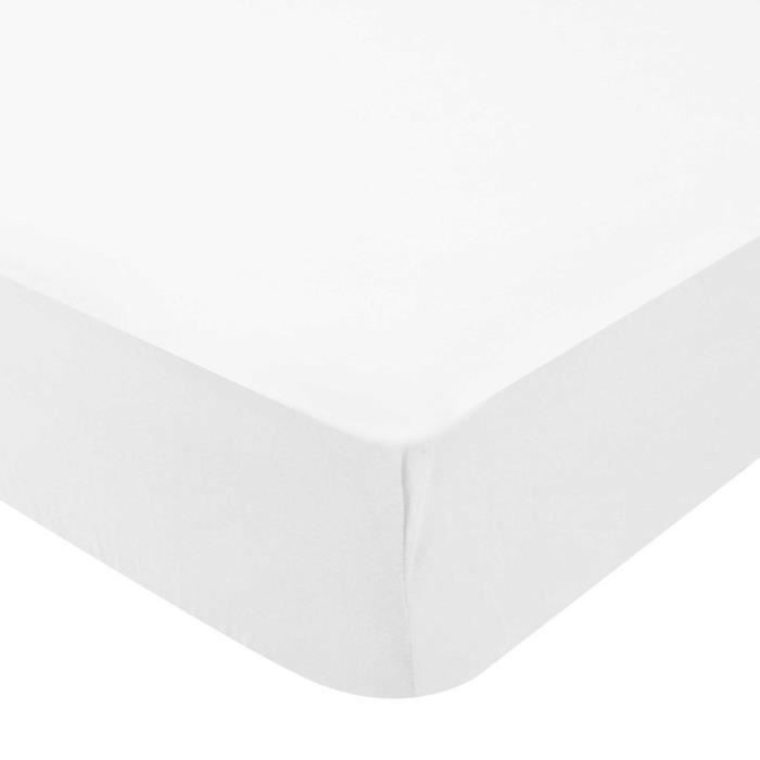 DOMIVA Drap housse Uni - Jersey - Oeko-Tex® - Blanc - 60 x 120 cm