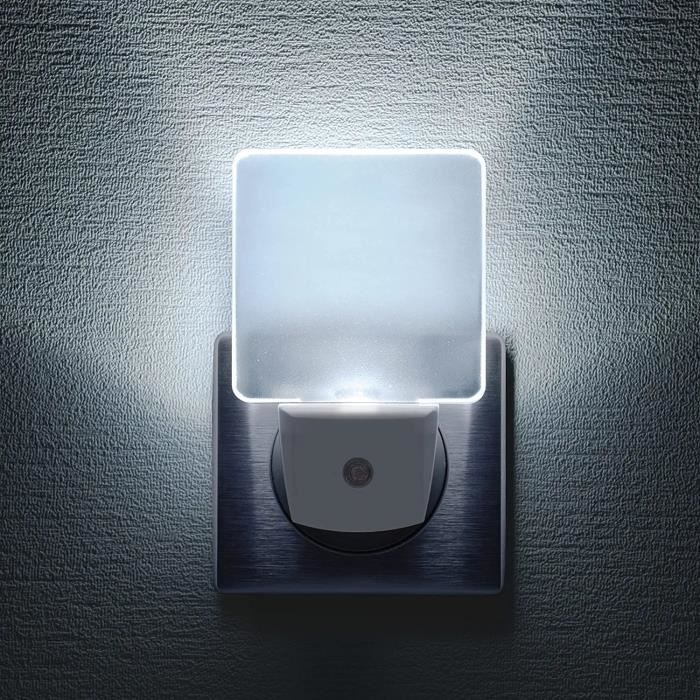 HAUTSTORE Integral Veilleuse LED Avec Détecteur Automatique Jour/Nuit, format Prise Electrique Blanc Mat