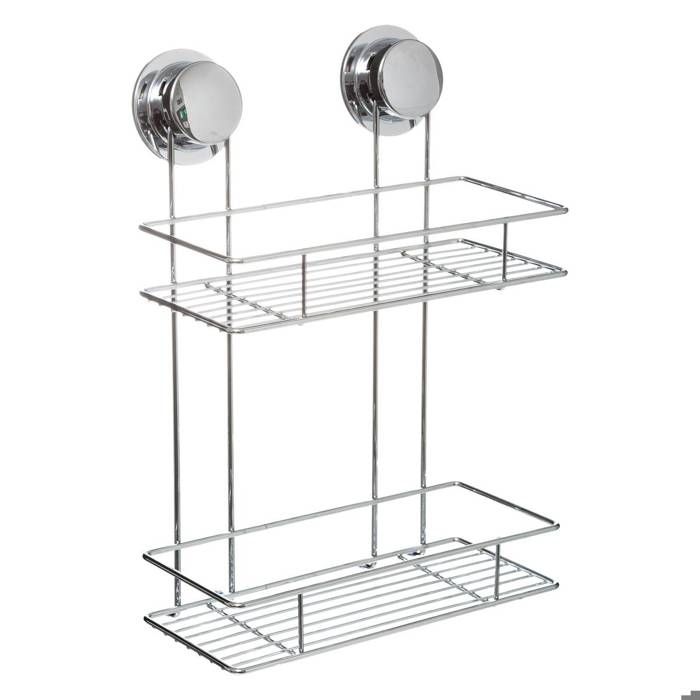 Etagère 2 niveaux en métal à ventouses salle de…