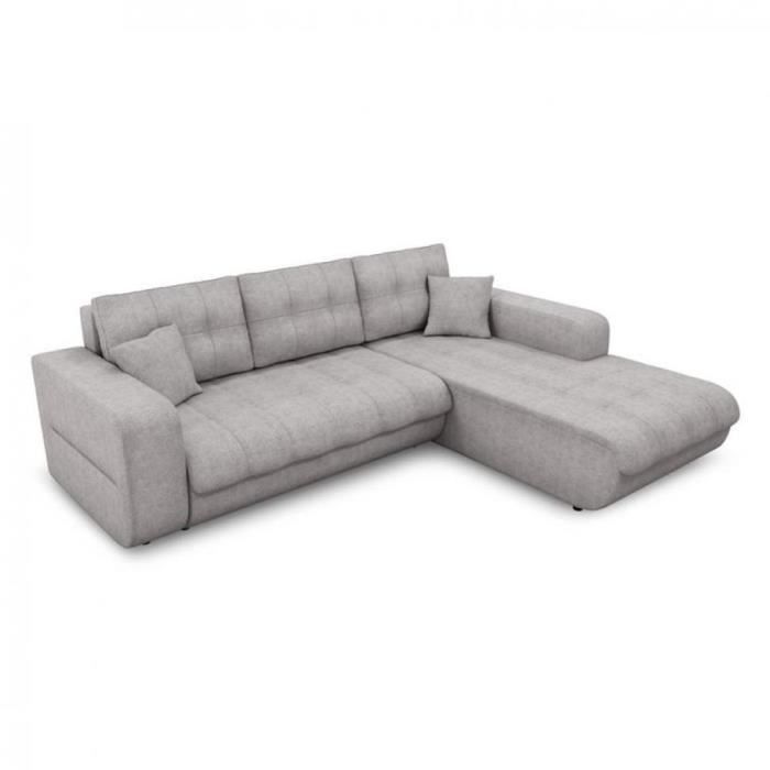 Canapé d'angle Gris Tissu Design Confort