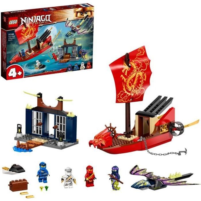LEGO® 71749 NINJAGO® L'ultime QG des ninjas et Figurine Dragon, Jouet Bateau pour Enfants de 4 ans et plus