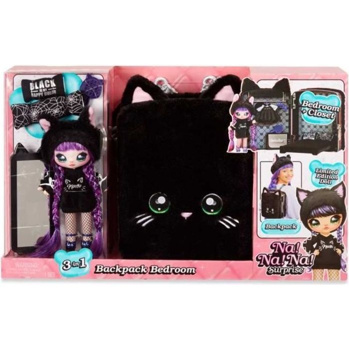Na! Na! Na! Surprise 3 en 1 sac-à-dos chambre Playset- Black Kitty - 569749E7C - Poupée et accessoires