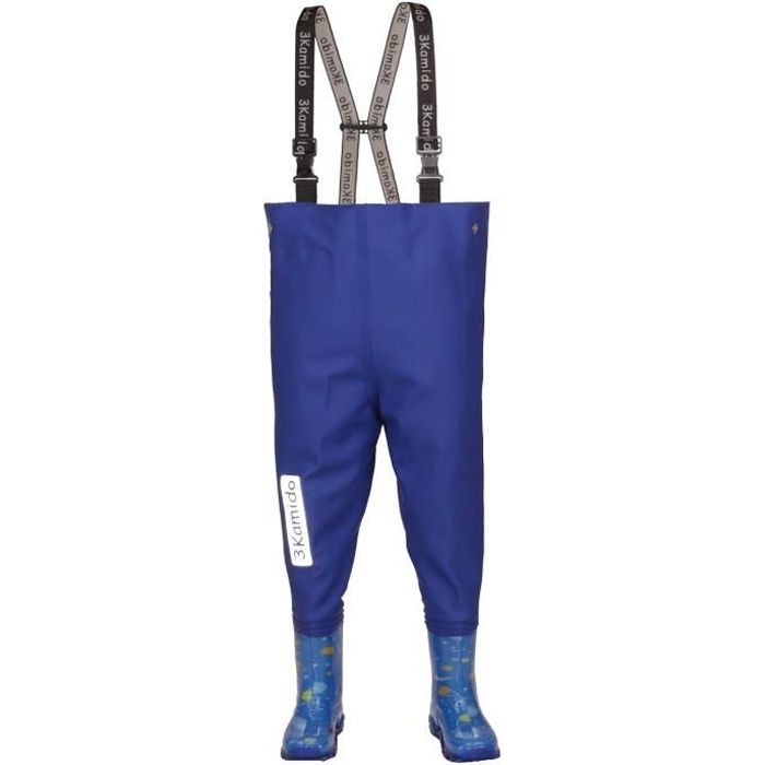3Kamido Enfant Cuissardes de pêche Jeunesse 10 modèles, Taille Ajustable, Bretelles durables, Boucle Nexus, Waders, Bottes de pêche