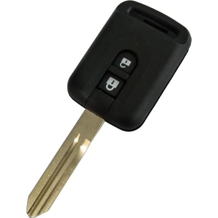 Coque clé pour Nissan Almera Cabster Micra Navara Note Primera Qashqai - Plip clé télécommande 2 Boutons Lame Phonillico®