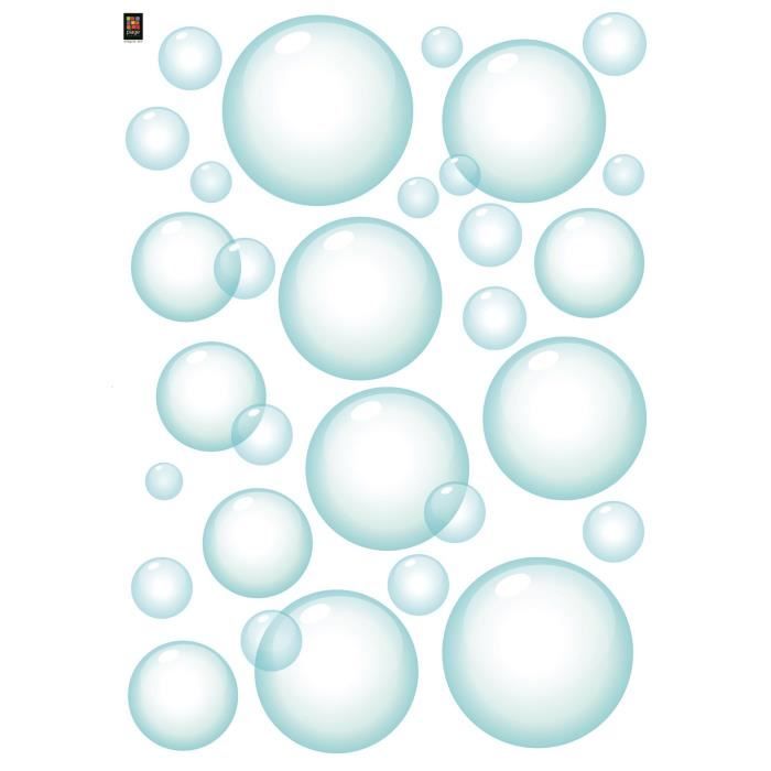PLAGE Stickers déco - Bulles de savon 1 planche - 48 x 68 cm