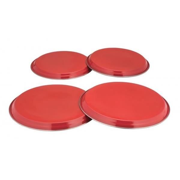 Set COULEURS 4pces couvercle plaque inox de cuisson gazinière électrique - rouge