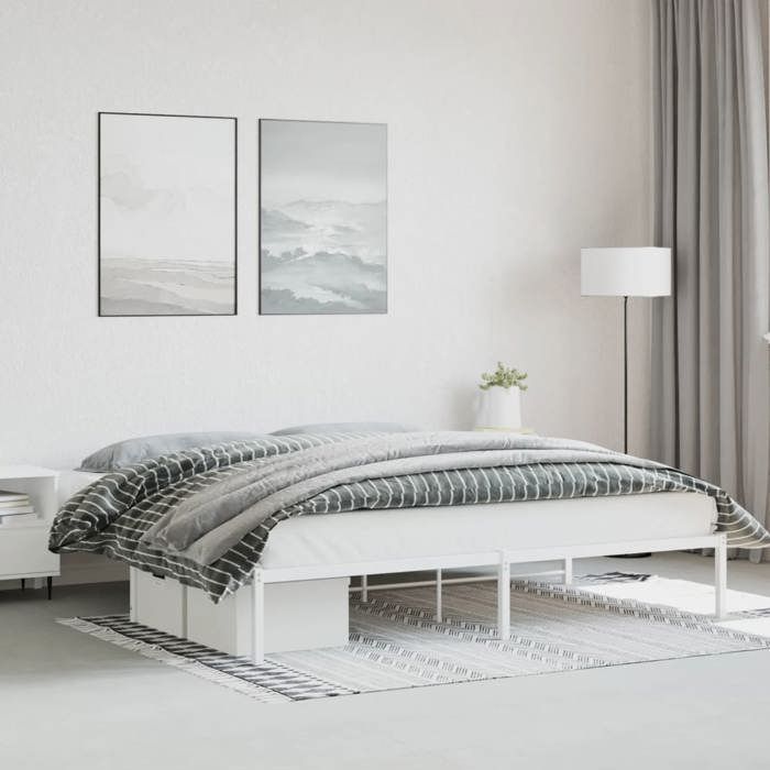vidaXL Cadre de lit métal blanc 200x200 cm 373680