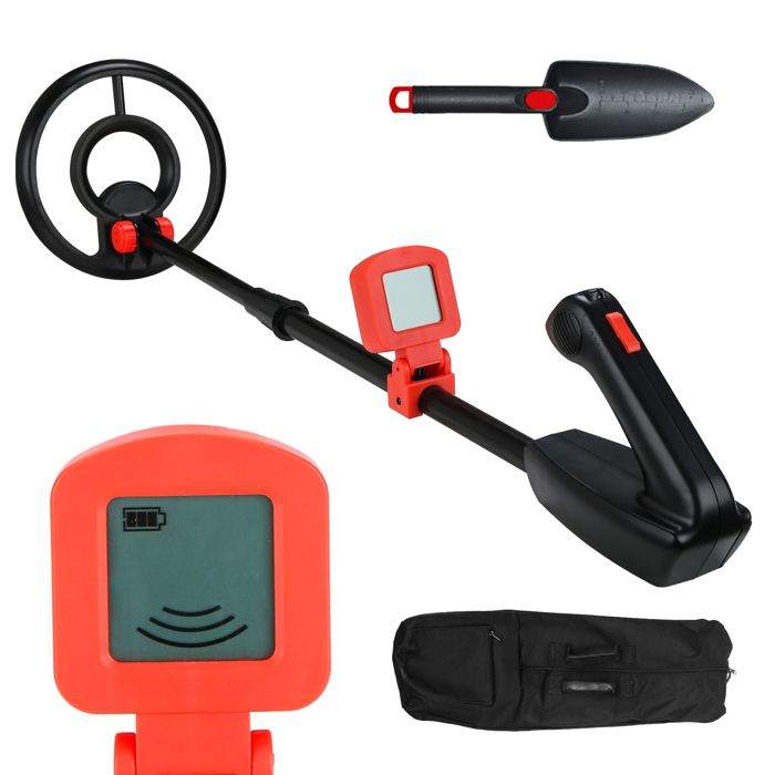 Détecteur De Métaux Junior Avec Écran LCD - Profondeur 120 Cm, Bobine Étanche, Tige Réglable 71-89 Cm