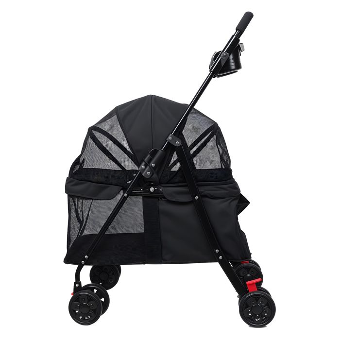 Poussette Pour Chien Poussette Pour Chien Pliable Avec Fenêtre En Filet Laisse De Sécurité Grandes Roues En Caoutchouc Jusqu'à 30kg