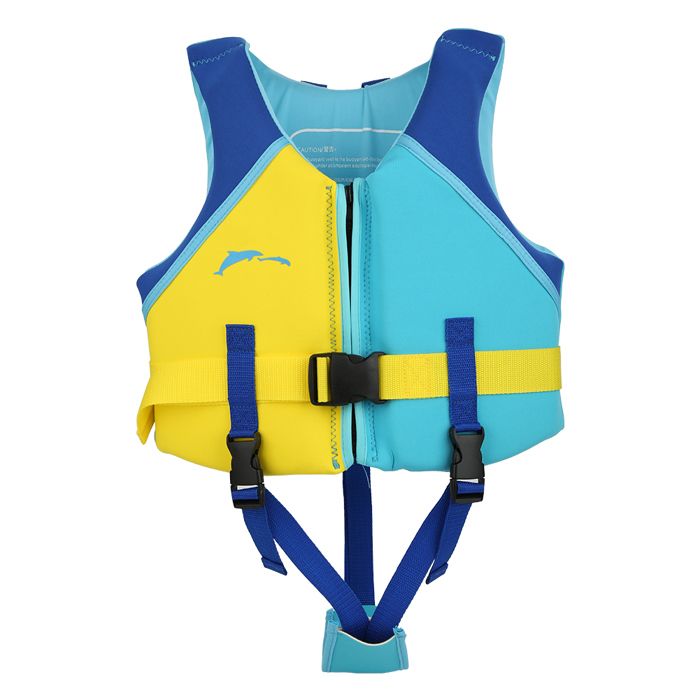 Comparer les prix de Gilet de sauvetage d'été en néoprène bleu jaune pour enfants, gilet de sécurité flottant pour la dérive et la natation