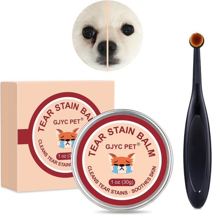 Baume Naturel pour Enlever Les Taches de Larmes   Brosse de Précision – Soin Doux et Efficace pour Les Yeux des Chiens et Chats