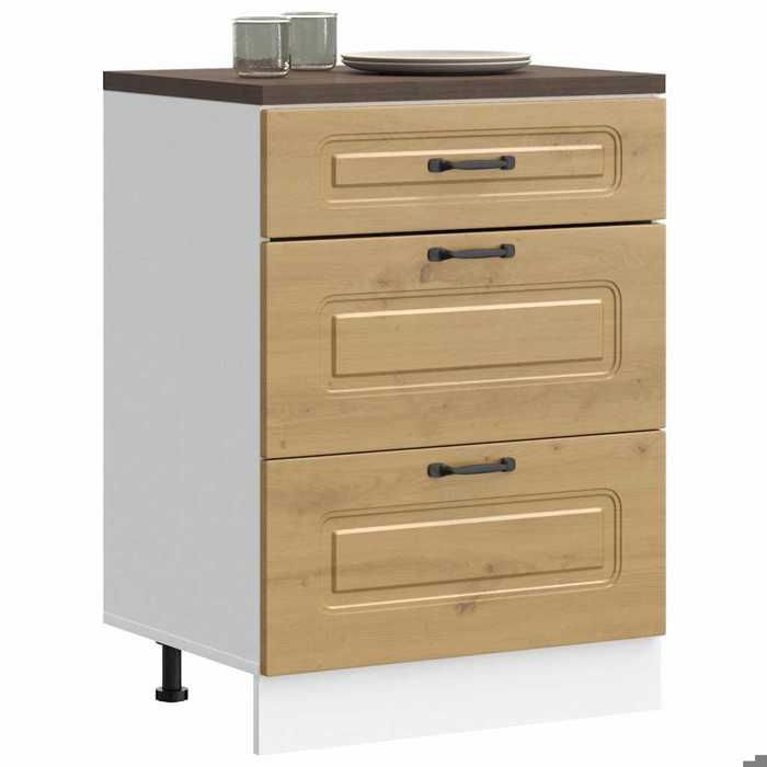 Armoire de cuisine - mango - Buffet cuisine - Kalmar chêne artisanal bois dingénierie b62
