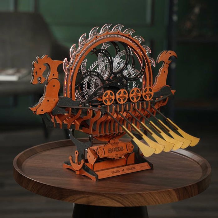 Puzzle 3D - ROBOTIME - LK802 - Navire Dragon Viking mécanique - 500 pièces - Bois