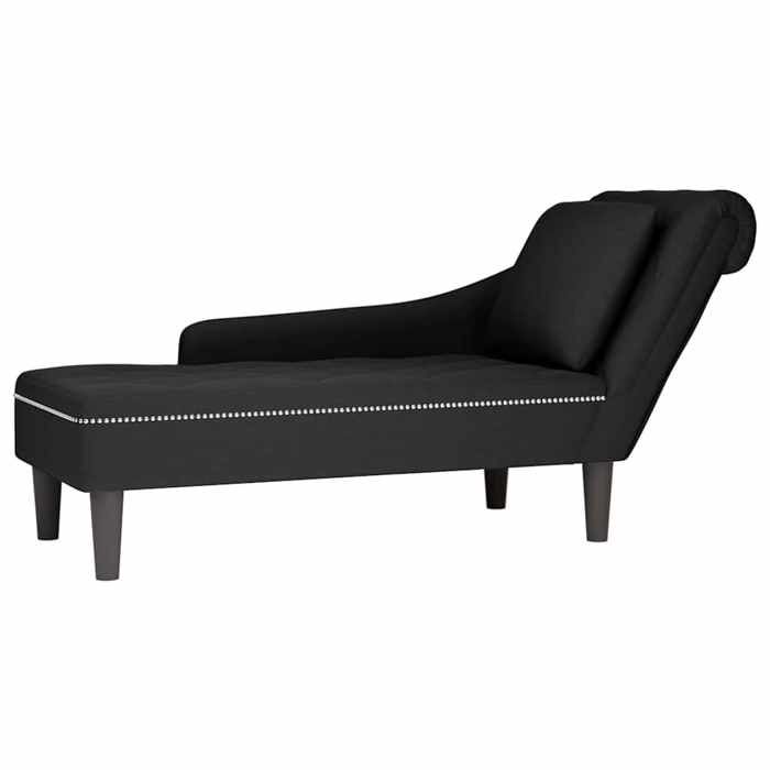 vidaXL Fauteuil long avec coussin et accoudoir droit noir velours fauteuil fauteuil de détente fauteuil long rembourrée 4009777