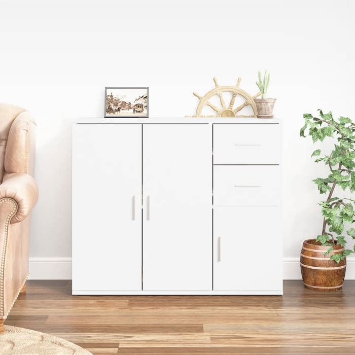 (Blanc) Buffet bahut - Buffet Enfilade Blanc 91x295x75 cm bois ingénierie 524320