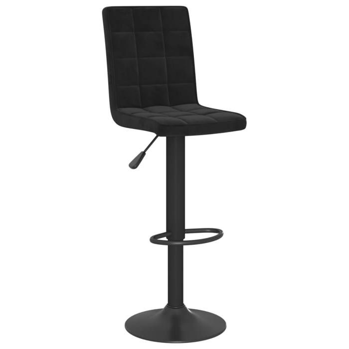 Tabouret de bar Pour cuisine Noir Velours - confort optimal - Contemporain - 40x52x124.5 cm