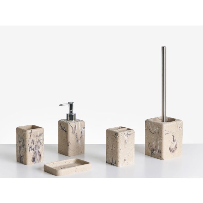 Set de 5 accessoires de salle de bain VILCANOTA Marbre beige