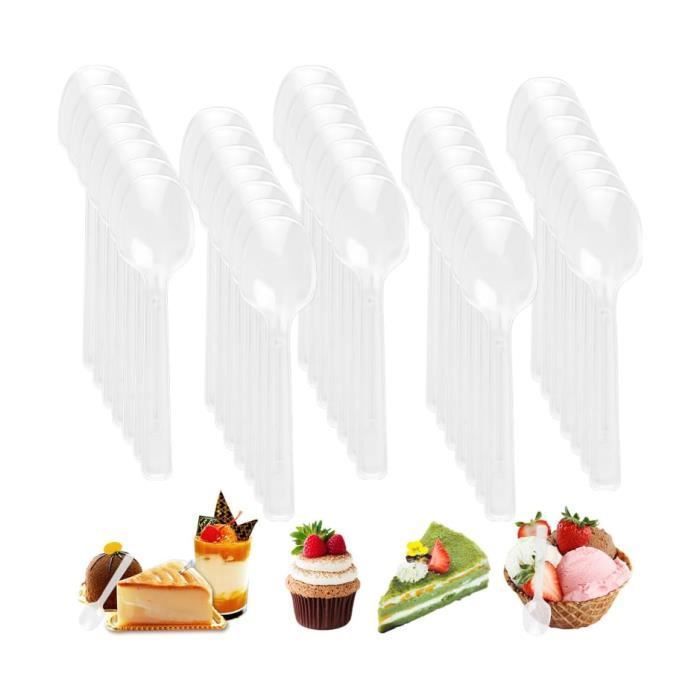 300 Pcs Cuillère en Plastique Petites Cuillères à Dessert Cuillère à Verrine 10 cm Cuillère à Entremets Multicolo CUILLERE DE TABLE