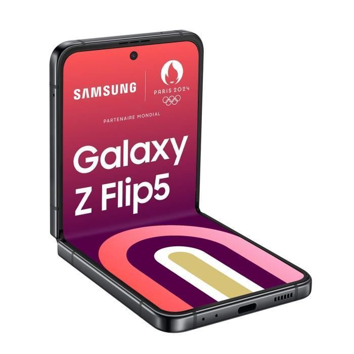 Smartphone Samsung Galaxy Z Flip5 256Go Graphite Single SIM US Version Compatible avec les opérateurs français