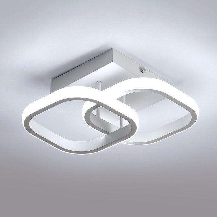 AXHUP Plafonnier LED 32W Blanc Chaud Lampe en Aluminium Acrylic Luminaire Moderne Simple pour Salon Chambre Hotel