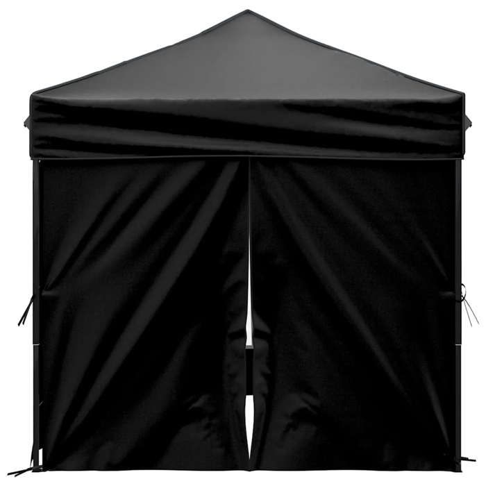 Tente de réception pliable - WIENS - 2x2 m - Noir - Tissu Oxford 210D - Revêtement argenté - Résistant aux UV