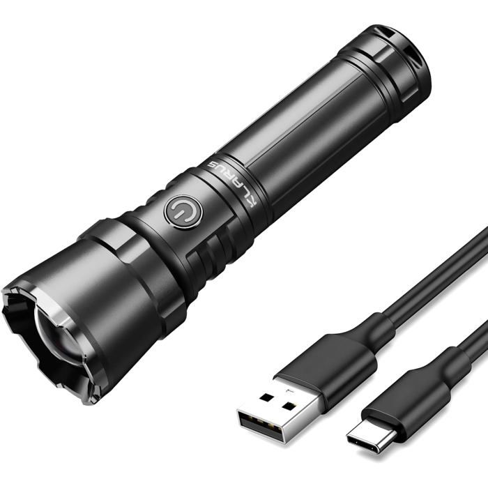 Lampe de Poche Klarus EP12 2000 Lumens Rechargeable IPX6 750m pour Camping et Urgences