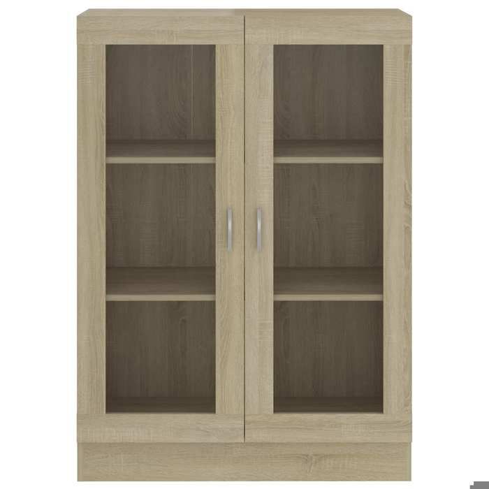 Bibliothèque SOLOMOON CHIC Armoire à vitrine - Meuble de salon - Chêne sonoma 825x305x115 cm Bois ingénierie BB183