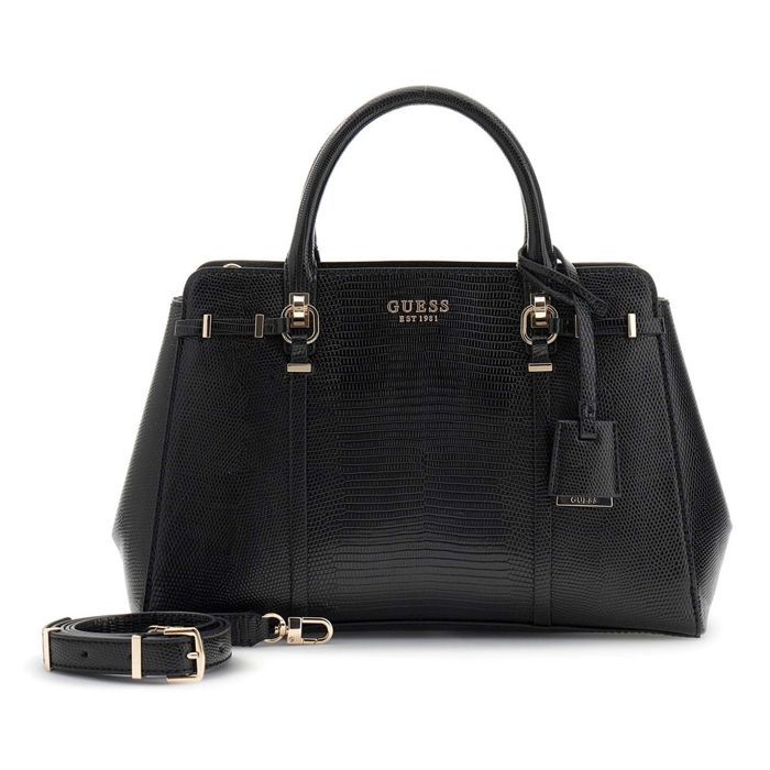 GUESS Sac à main noir pour femme - Leona Multi Compartment Satchel M 336535