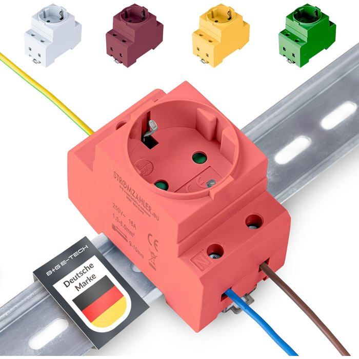 Prise Schuko pour rail DIN-KAL-Gs16 Prise Schuko Rail DIN 16 A 230 V 2P+E–Encastrée pour Armoire Électrique et Distributeur