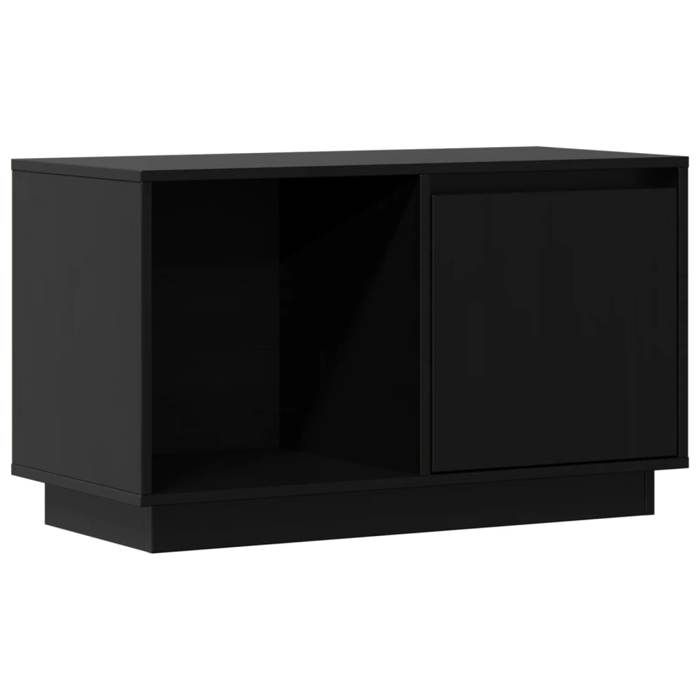 Top 2026@Cabinet TV Noir - SWEETY® Meuble TV Noir 74x35x44cm - bois de pin massif 497971