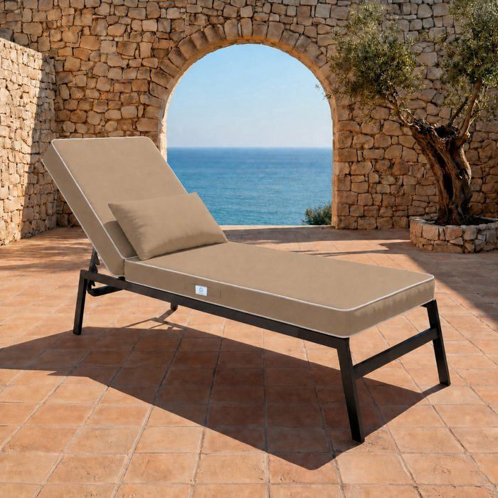 Matelas Transat Premium 190x60 Moka - Épais 10cm & Têtière (Déhoussable) Matelas Transat Premium 190x60 Moka - Épais 10cm & Têtière (Déhoussable)