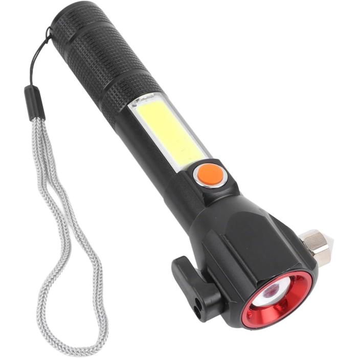 Lampe torche LED Rechargeable Haute puissance Trousse doutils durgence Coupe-ceinture et brise-vitre