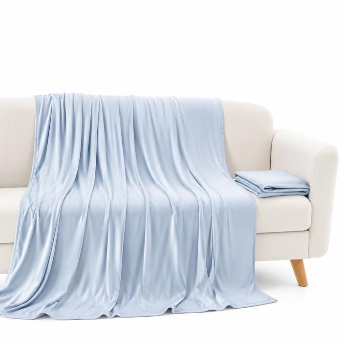 Couverture Rafraîchissante GAUTHIER FRANCE 100x150 cm Plaid Été Arc-Chill Double Face Léger Respirant Bleu Clair