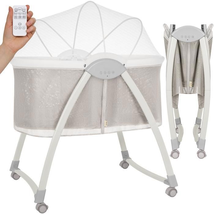 Berceau électrique 2en1 LIONELO Gaya - Lit bébé - Pliable - Mélodies - 4 roues - Moustiquaire - Beige claire Berceau électrique 2en1 LIONELO Gaya - Lit bébé - Pliable - Mélodies - 4 roues - Moustiquaire - Beige claire