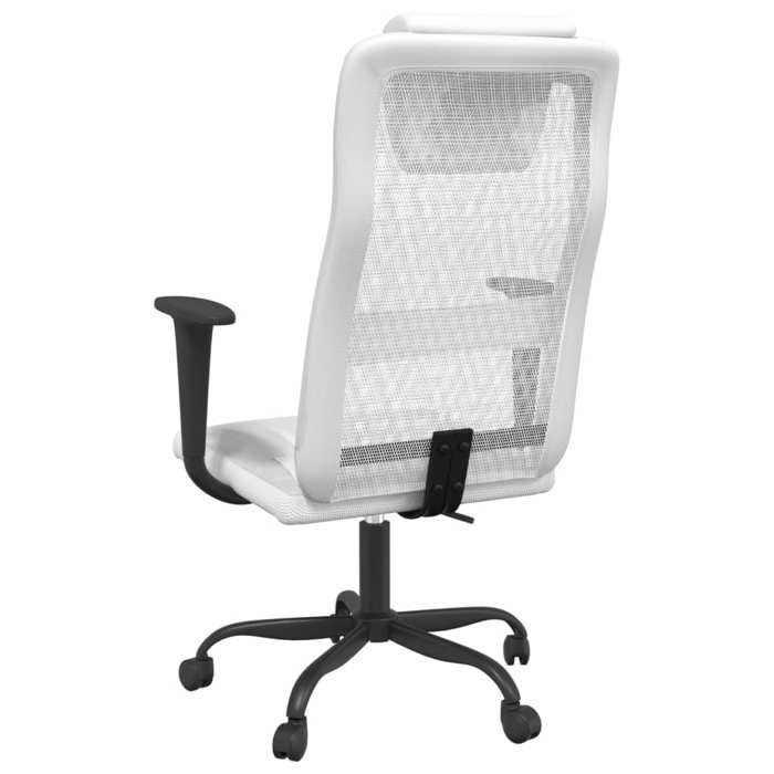 Chaise de bureau blanc tissu en maille et similicuir_2 ans garantie_19311 Chaise de bureau blanc tissu en maille et similicuir_2 ans garantie_19311