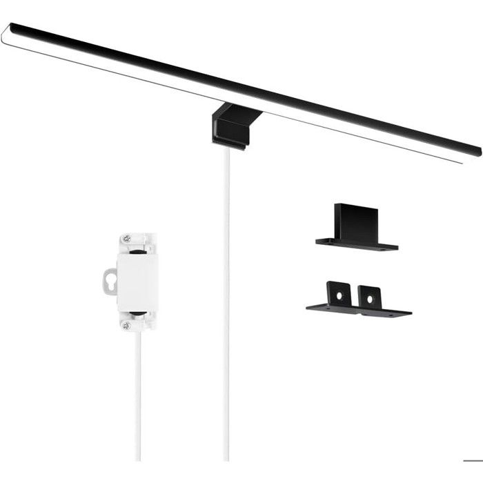 Lampe Miroir Salle de Bain 6W 30cm 670lm Applique Armoire LED 3000K IP44 Etanche Lumière pour Miroir de Salle de Bain，noir