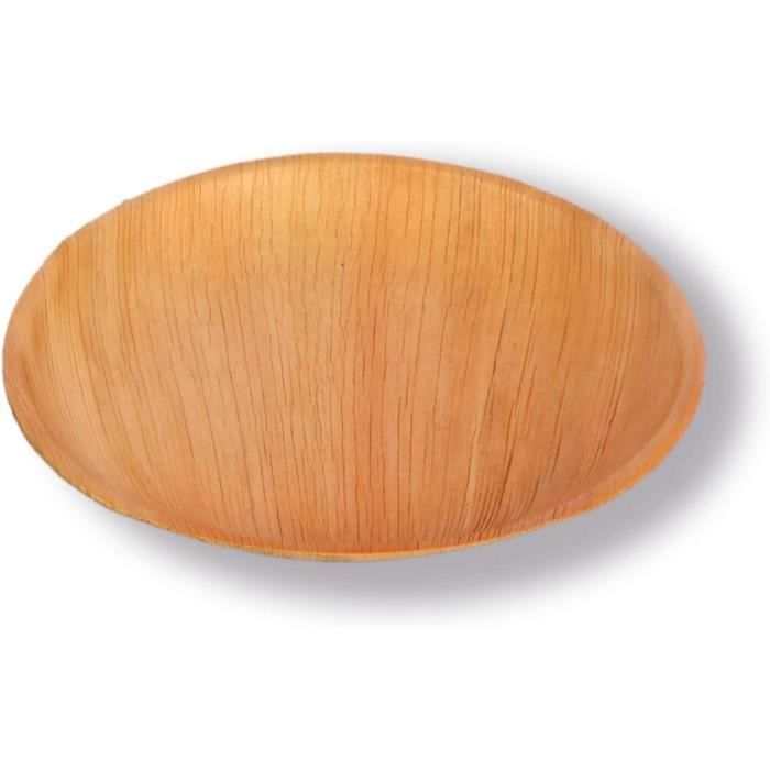 Assiettes Jetables En Feuille De Palmier FOOGO Green - 25 Pièces, 20 Cm - Biodégradables, Compostables - Pour Fête, Pique-nique
