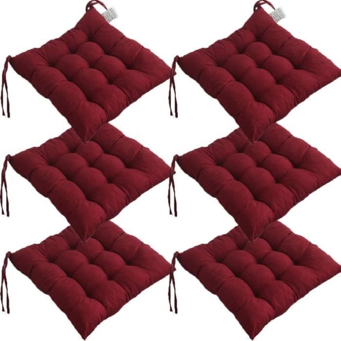 2 Coussins De Chaise Jardin 40x40 Cm - Treillis, Sangles De Fixation, Intérieur/extérieur, Bleu - 10