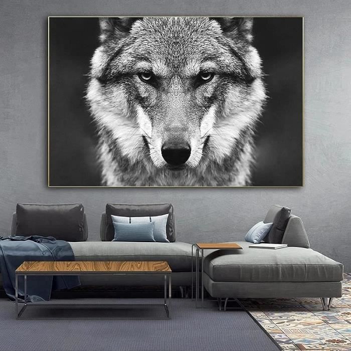 Toile Art Peinture Noir Et Blanc Mur Art Moche Lion Affiches Et Gravures Mur Photo Pour Salon Maison Chambre Décor 30x45cm Sans Cadre