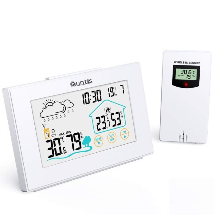 TFA Dostmann Klima Monitor Plus 30.3054.10 – Station Thermo-Hygromètre Sans Fil Avec Émetteur Piscine Flottant