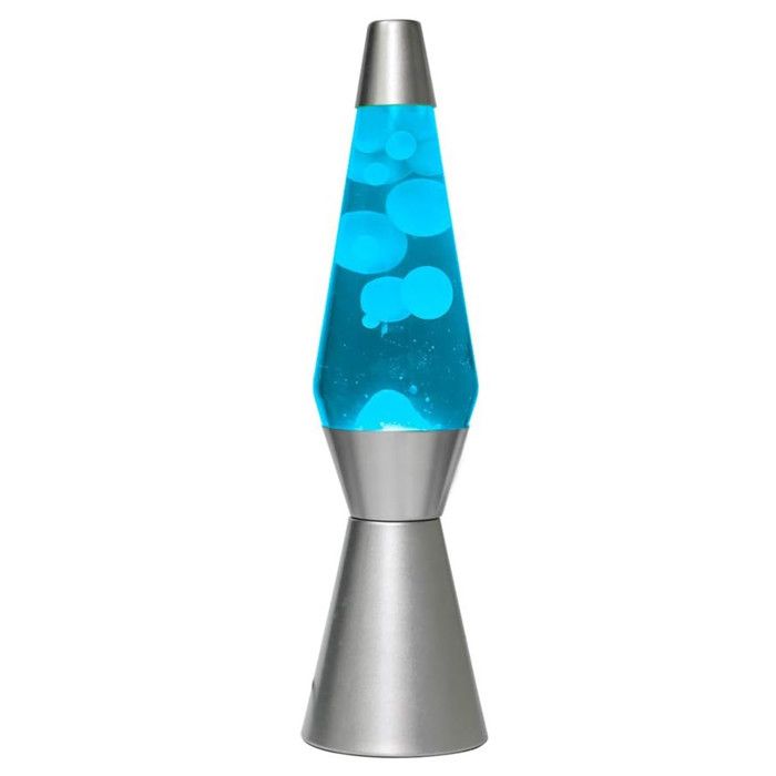 ITotal XL2200 Lampe à Lave avec Base Argentée Liquide Transparent et Cire Blanche