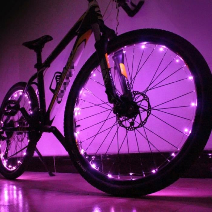Pack De 2 Feux De Roue Vélo LED - 7 Couleurs, 15 Modes, Piles Incluses, Sécurité Nuit