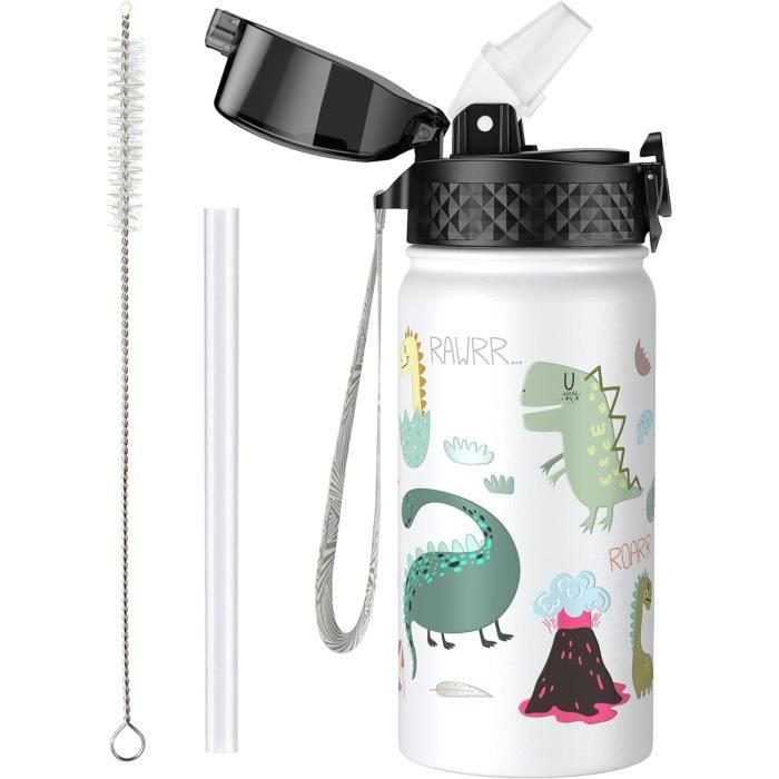 Gourde Isotherme Citron 250 Ml – Acier Inoxydable – Paille – Maintien Froid 24h / Chaud 12h – Design Astronaute Ou Licorne