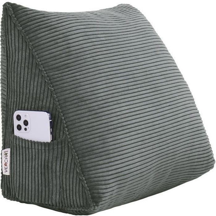 VERCART Coussin de Lecture Compensé Gros Coussin Canapé Traversin Tête de lit Support Arrière Velours Côtelé Gris 45cm VERCART Coussin de Lecture Compensé Gros Coussin Canapé Traversin Tête de lit Support Arrière Velours Côtelé Gris 45cm
