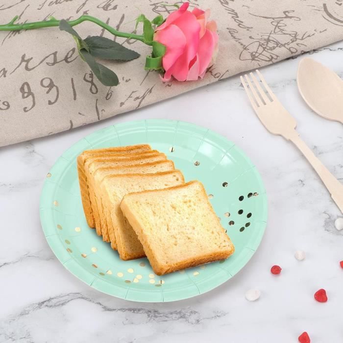 8 Pcs Assiette Jetable En Papier Plateau Gateau Plat Vaisselle Pour Barbecue Anniversaire De Noel De Mariage Vert Duo Cdiscount Maison