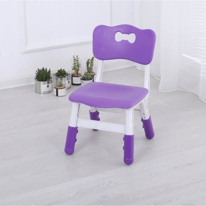 Chaise Interieure Exterieur En Plastique Pour Enfant Chaise Bebe Hauteur Reglable Pour Chambre Violet Cdiscount Maison