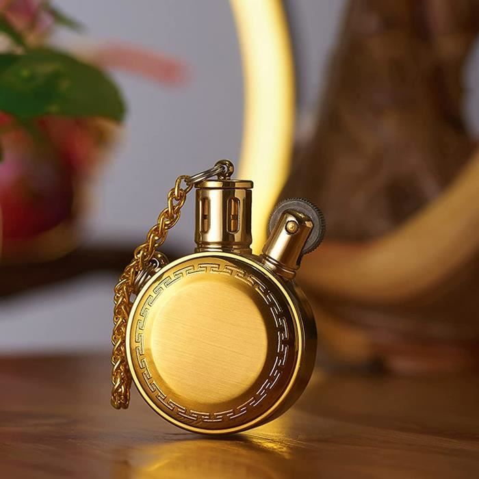Briquet Vintage Sanji à Kérosène Rechargeable - Cuivre Pur, Coulissant - Pour Collection, Cadeau Homme