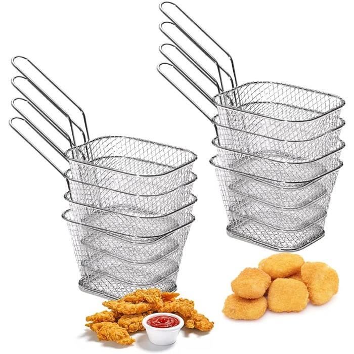 S&V - Panier De Présentation Frites Rectangulaire En Acier Inoxydable - 17 X 8,6 X 14 Cm - Pour Restaurant Ou Maison