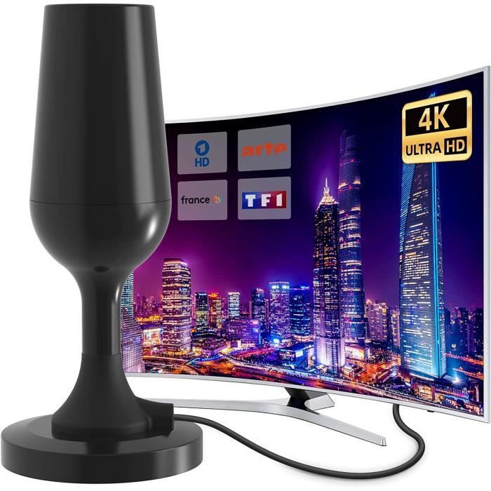 SZKALAK Antenne TV Intérieure DVB-T2 avec Base Magnétique – Réception
